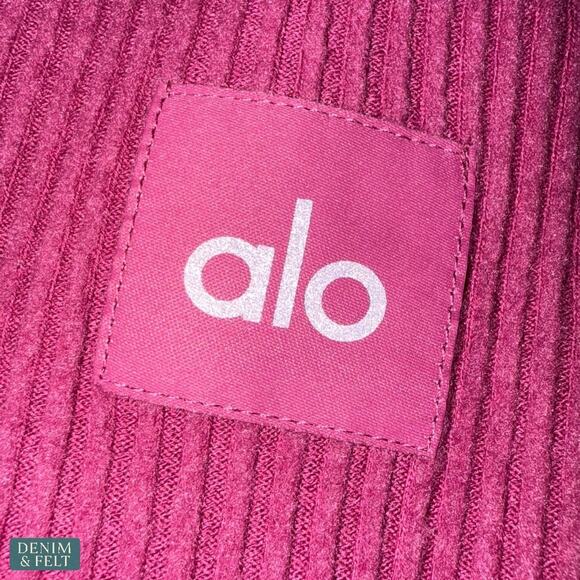 Alo Yoga Muse Sweatpants Raspberry Sorbet XXS Ribbed Cozy Lounge Jogger Pants - Picture 12 of 16